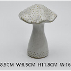 Stoneglazed Speckled Ceramic Mushroom Ornament