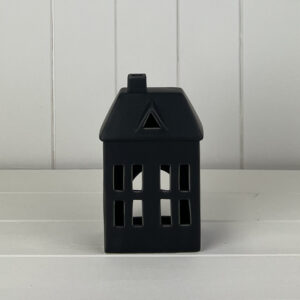 Black Ceramic House Tealight Holder