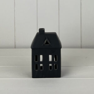 Black Ceramic House Tealight Holder