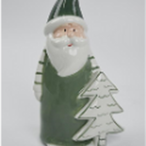 Nordic Green Santa with Christmas Tree