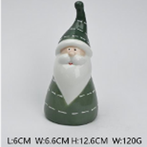 Nordic Green Stripey Santa Ornament