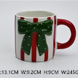 Forest Green Polka Dot Bow Mug