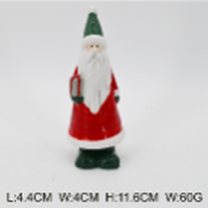 Ceramic Red Santa Holding a Present Small