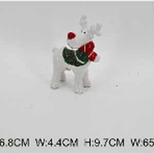 Ceramic Reindeer with Christmas Sweater and Scarf Small