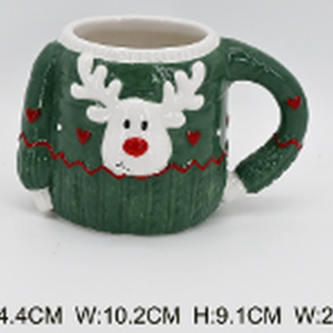 Green Christmas Sweater Ceramic Mug