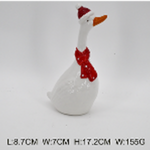 Ceramic Christmas Goose with Scarf Large