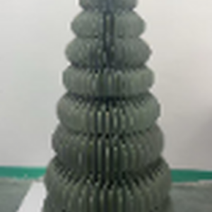 Large Paper Christmas Tree in Sage Green with Gold Edge