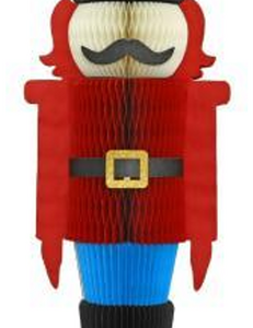 Paper Nutcracker in Traditional Colours with Magnet closings