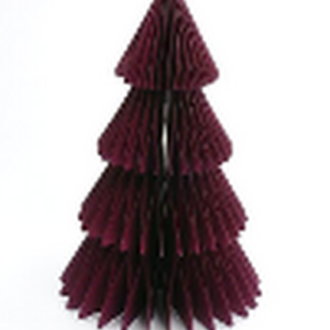Set of 3 Claret Red Paper Christmas Trees