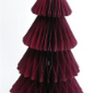 Set of 3 Claret Red Paper Christmas Trees 25cm