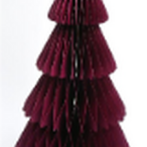 Set of 3 Claret Red Paper Christmas Trees 30cm