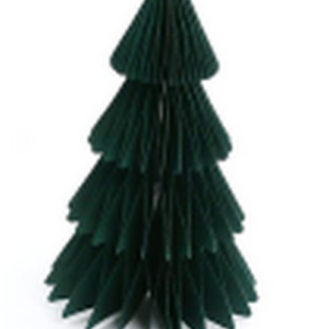 Set of 3 Dark Green Paper Christmas Trees 20CM