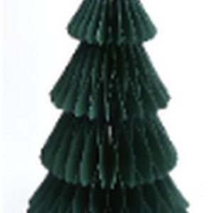 Set of 3 Dark Green Paper Christmas Trees 25cm