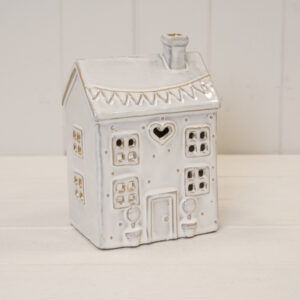 Natural Ceramic Heart House for tealights
