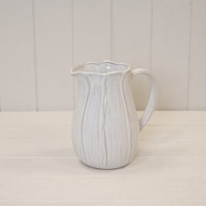 Natural Ceramic Jug with Petal Shape design Large