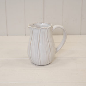 Natural Ceramic Jug with Petal Shape design Small