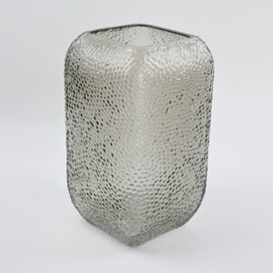 Smokey Brown Dimpled Square Vase