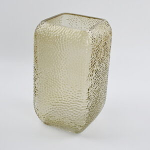 Light Brown Dimpled Square Vase