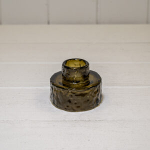 Olive Green Textured Candle Holder