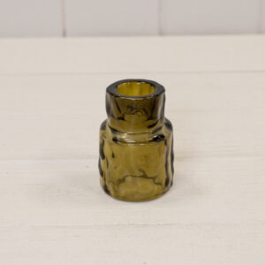 Small Olive Green Textured Candle Holder