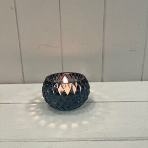 Blue Diamond Pattern Tealight Holder