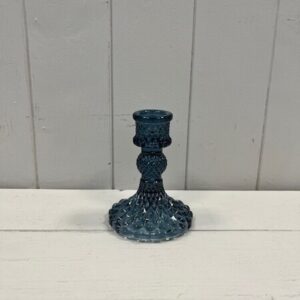 Blue Glass Candle Holder