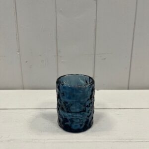 Large Blue Straight Textured Candle Holder