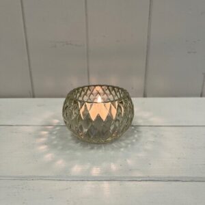 Smokey Brown Diamond Pattern Tealight Holder