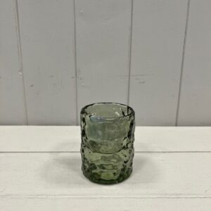 Large Vintage Green Straight Textured Candle Holder
