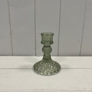 Vintage Green Glass Candle Holder