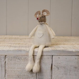 Cream Fabric Sitting Mouse