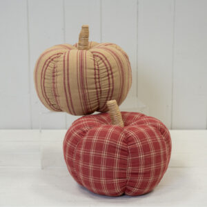 Deep Rose Checked Fabric Pumkin