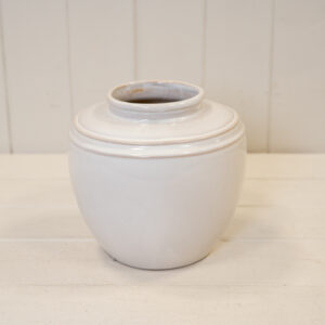 Natural Rustic Ceramic Vase with Double Line Detail Small