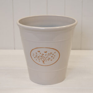 Cream Round Love Heart Tree Recycled Plastic Planter TD23cm