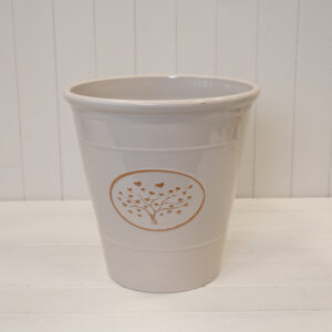 Cream Round Love Heart Tree Recycled Plastic Planter TD30cm