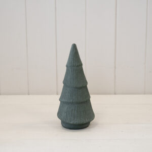 Green Ribbed Stoneware Christmas Tree 20cm