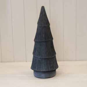 Black Ribbed Stoneware Christmas Tree