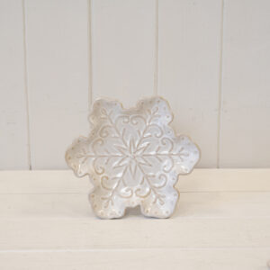 Ceramic Natural Snowflake Plate Small
