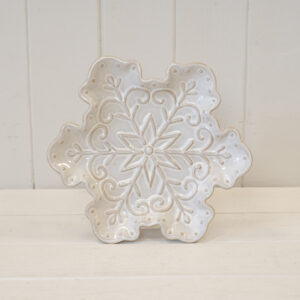 Ceramic Natural Snowflake Plate Medium