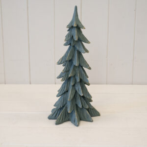 Resin Christmas Tree Dark Sage with Gold Edging Tall