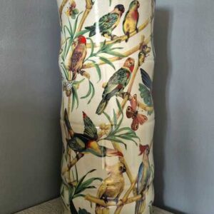 Ceramic Umbrella Stand Bamboo & Tropical Bird Design