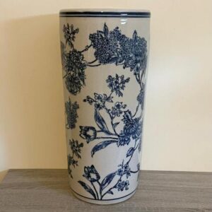 Umbrella Stand Vintage Blue & White Magnolia Design