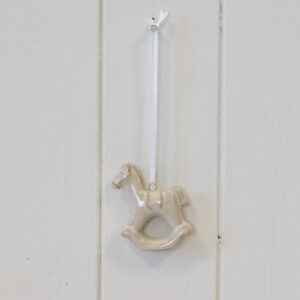Hanging Ceramic Beige Rocking Horse