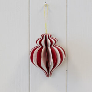Red and White Candy Stripe Bauble