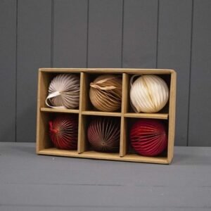 Hanging Handmade Circular Paper Decorations - Box of 6