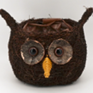Natural Salim Owl with Planter Hole TD12cm