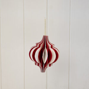 Red and White Candy Stripe Bauble