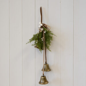 Hanging Bells with Greenery and White Berries