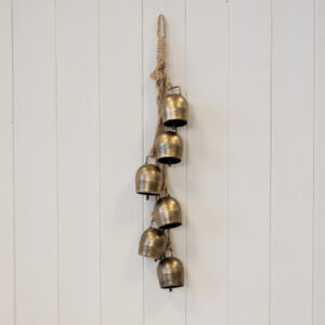 Metal Gold 6 Cowbell Hanging Garland