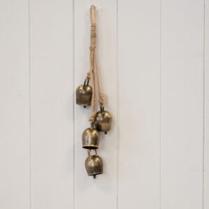 Metal Gold 4 Small Cowbell Hanging Garland